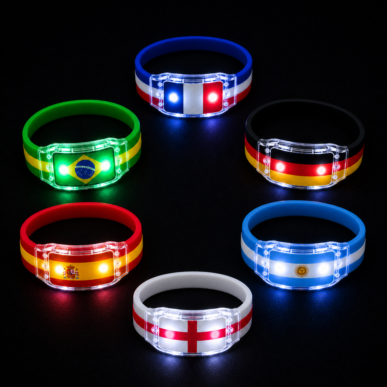 Bracelet LED Lumineux Pays | Édition Coupe du Monde 2026
